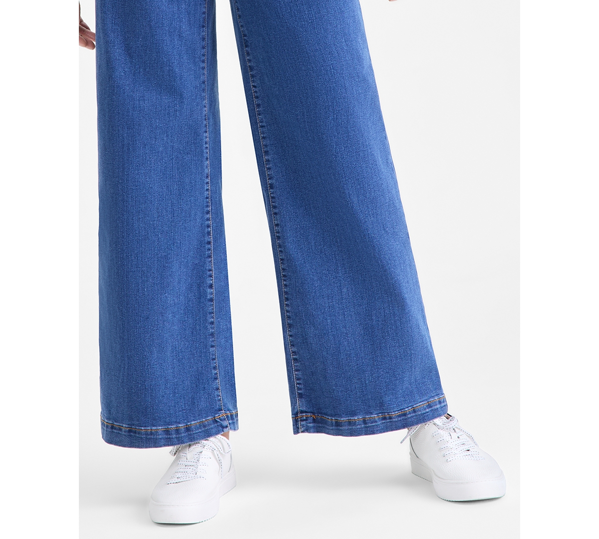 Style & Co Petite Five Pocket High-rise Wide Leg Jeans, Macy's Exclusive In Blue