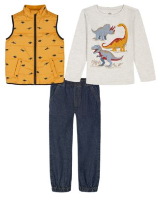 Kids Headquarters - Boys 2T-7 3-Piece Sleeveless Vest, T-Shirt and Pants Set