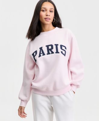 Juniors' Oversized Mock-Neck Sweatshirt