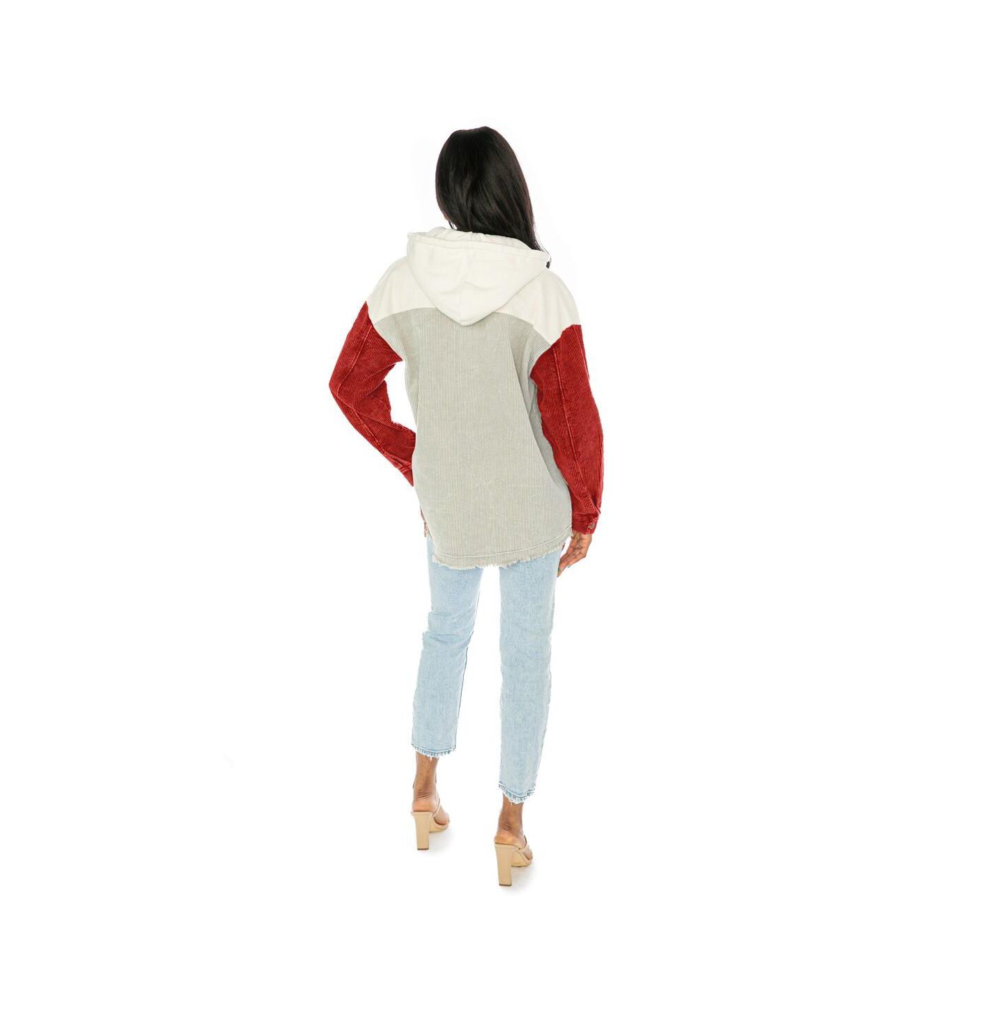 Женская куртка Gameday Couture Red Ole Miss Rebels Vintage Wash Corduroy Full-Snap Hooded — фото 2