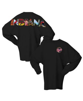 Spirit Jersey - Women's Black Indiana Fever Oversized Preppy City Long Sleeve T-Shirt