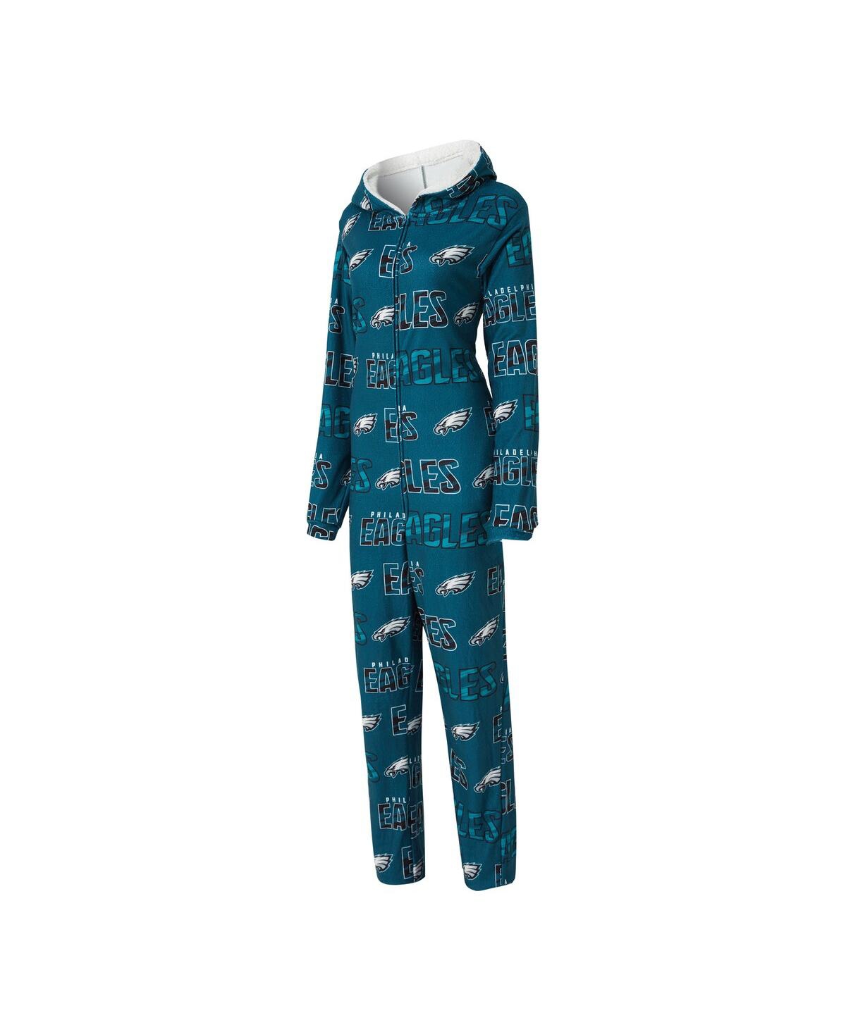 Concepts Sport Women's Green Philadelphia Eagles Roadway Allover Print Microfleece Full-zip Union Suit In Blue