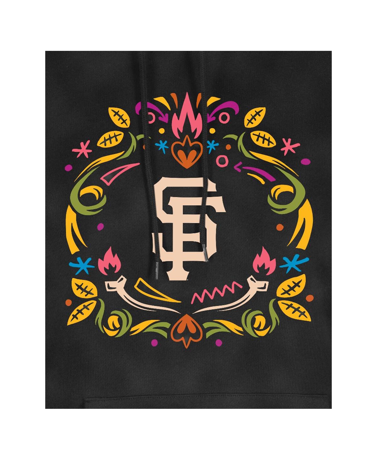 New Era Women's Black San Francisco Giants Dia De Muertos Mineral Wash Hoodie Sweatshirt In Black