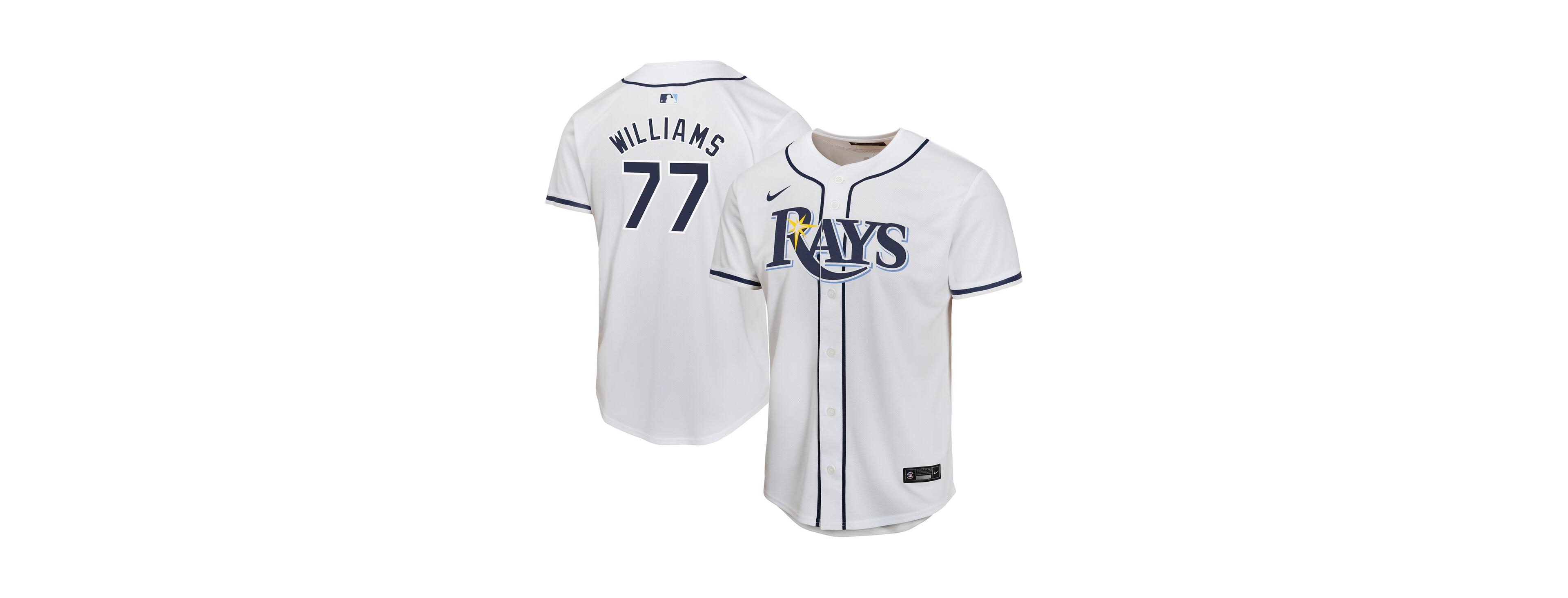 Nike Big Boys and Girls Carson Williams White Tampa Bay Rays Home Player Game Jersey