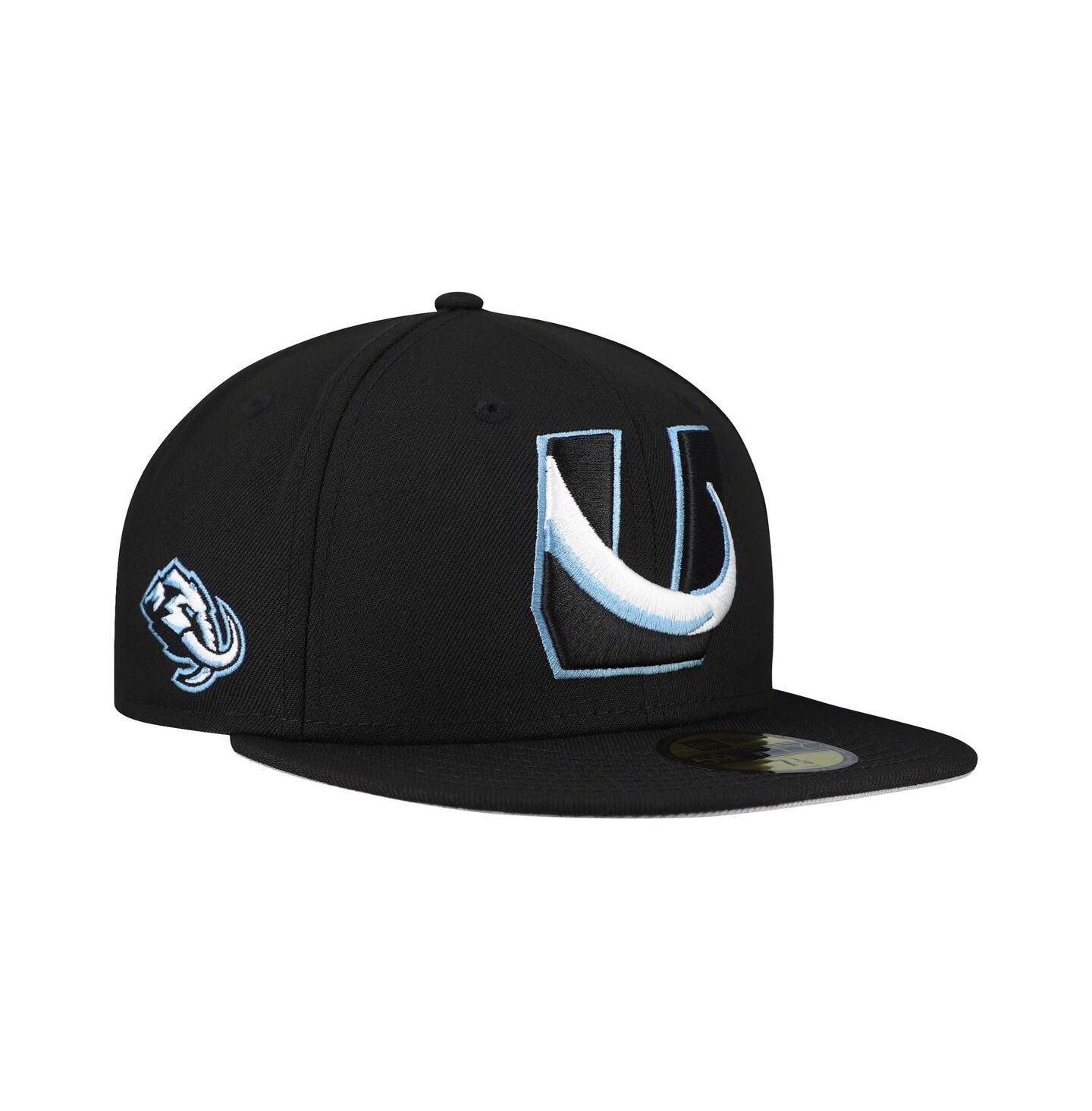 Мужская кепка New Era Black Utah Mammoth Team Secondary 59FIFTY Fitted Hat — фото 1