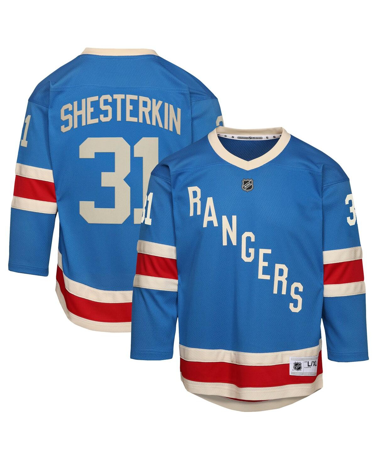 Outerstuff Big Boys and Girls Igor Shesterkin Blue New York Rangers Centennial Replica Jersey