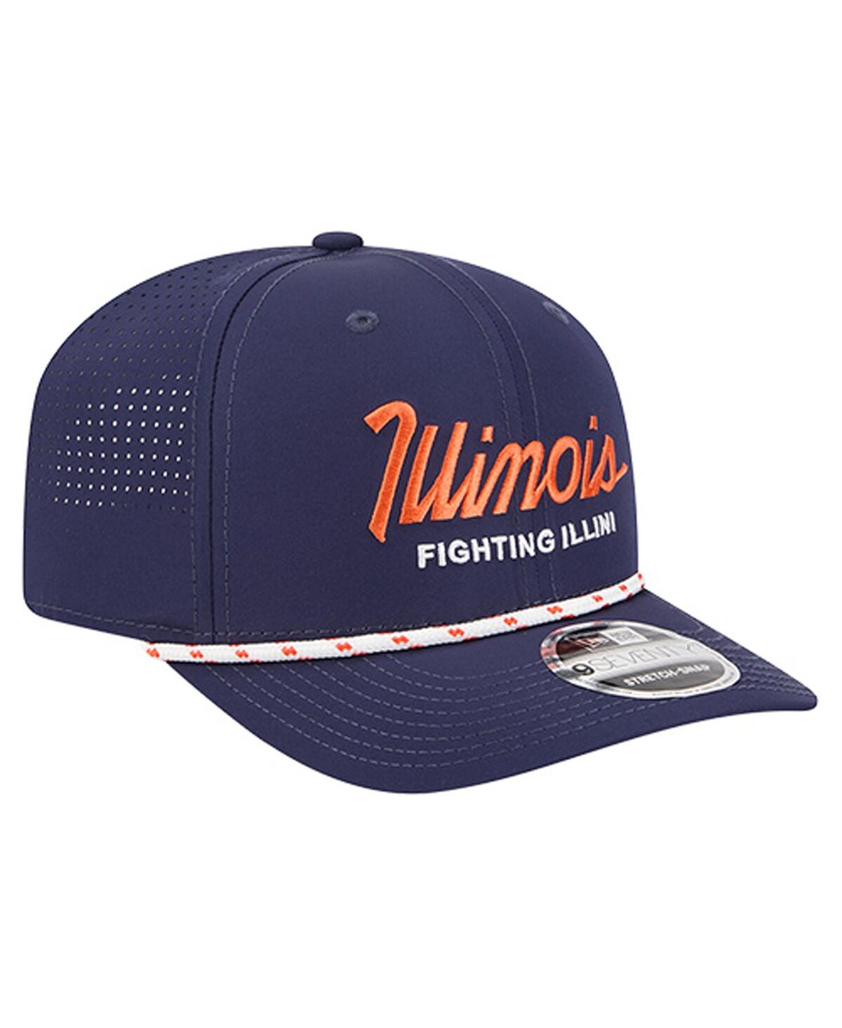 New Era Men's Navy Illinois Fighting Illini Script Performance Rope 9SEVENTY Adjustable Hat
