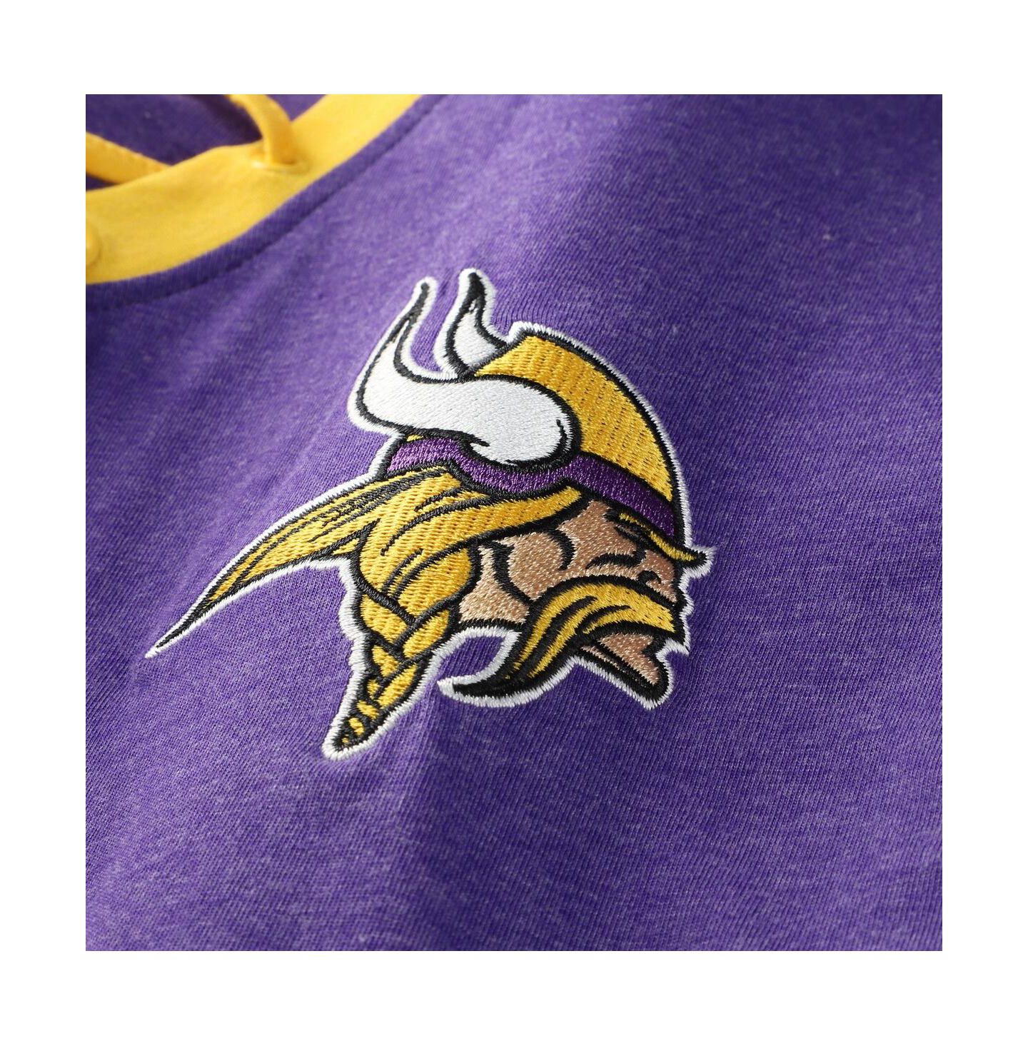 Женская футболка New Era Purple Minnesota Vikings Plus Size Throwback Lace-Up Long Sleeve — фото 2