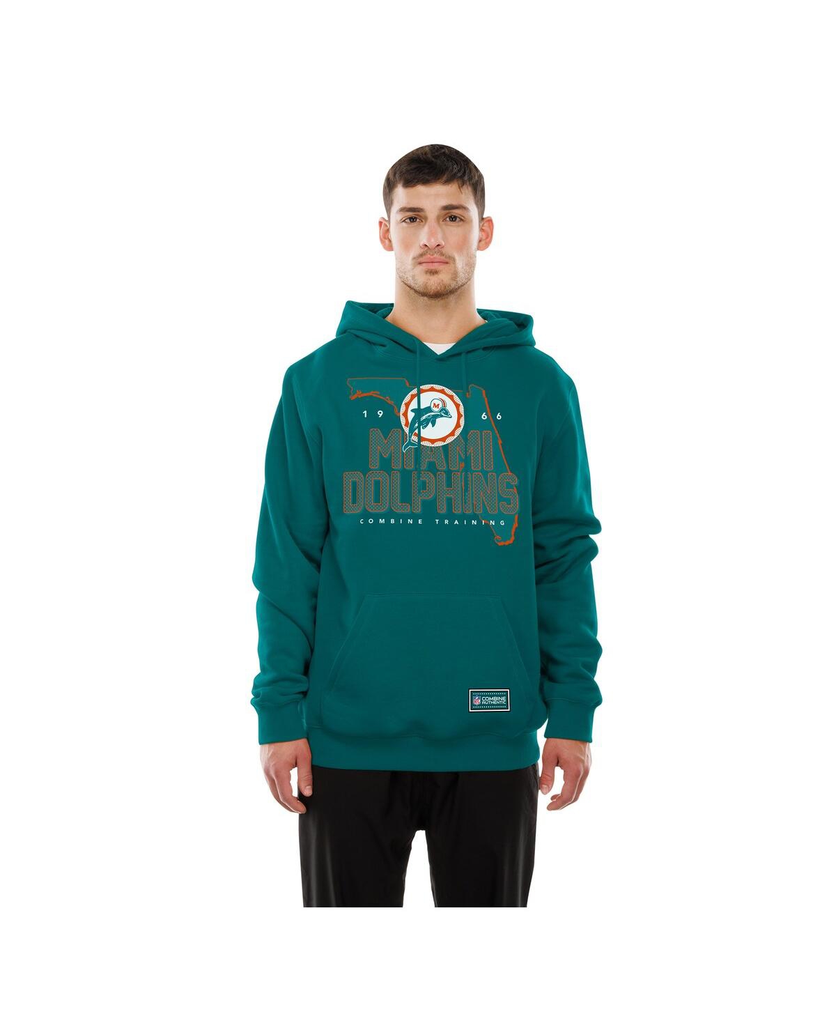 New Era Men's Aqua Miami Dolphins Combine Authentic Local State Throwback Hoodie