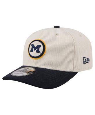 Men's Cream/Navy Michigan Wolverines Loyal Corduroy 9SEVENTY Adjustable Hat