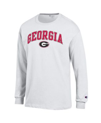 Men's&nbsp;White Georgia Bulldogs Arched Logo Long Sleeve T-Shirt