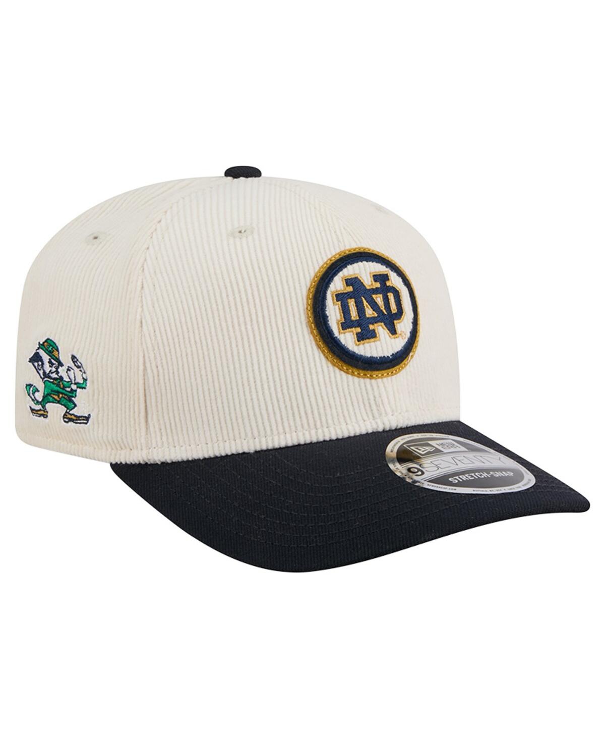 New Era Men's Cream/Black Notre Dame Fighting Irish Loyal Corduroy 9SEVENTY Adjustable Hat