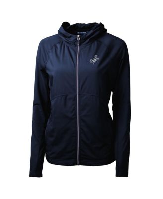 Women's Navy Los Angeles Dodgers Adapt Eco Knit Hybrid Raglan Full-Zip Hooded Jacket