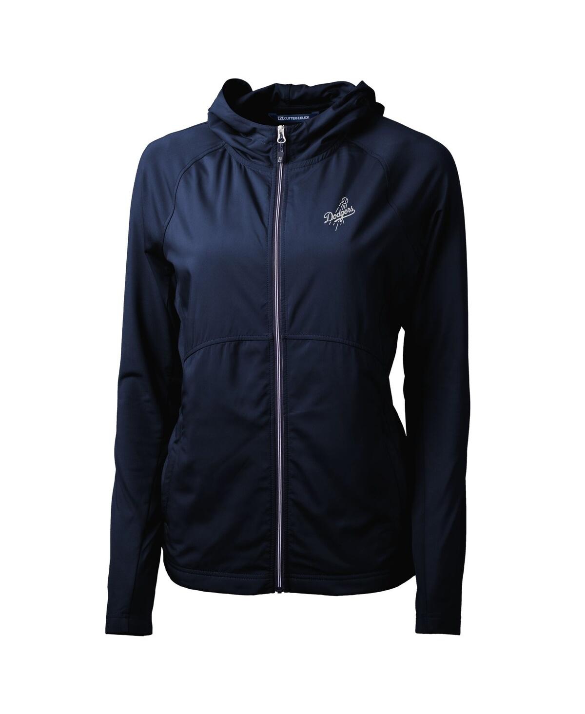 Cutter & Buck Women's Navy Los Angeles Dodgers Adapt Eco Knit Hybrid Raglan Full-Zip Hooded Jacket