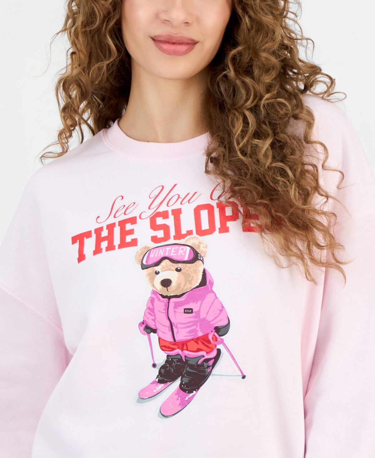 Grayson Threads, The Label Juniors' Bear Ski Fleece Crewneck Sweatshirt