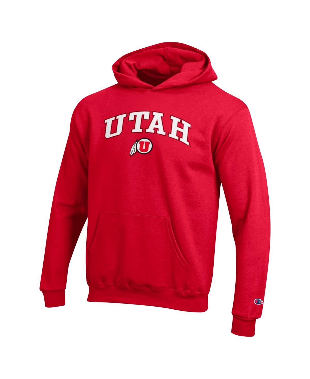 Champion Big Boys and Girls Red Utah Utes Campus Pullover Hoodie