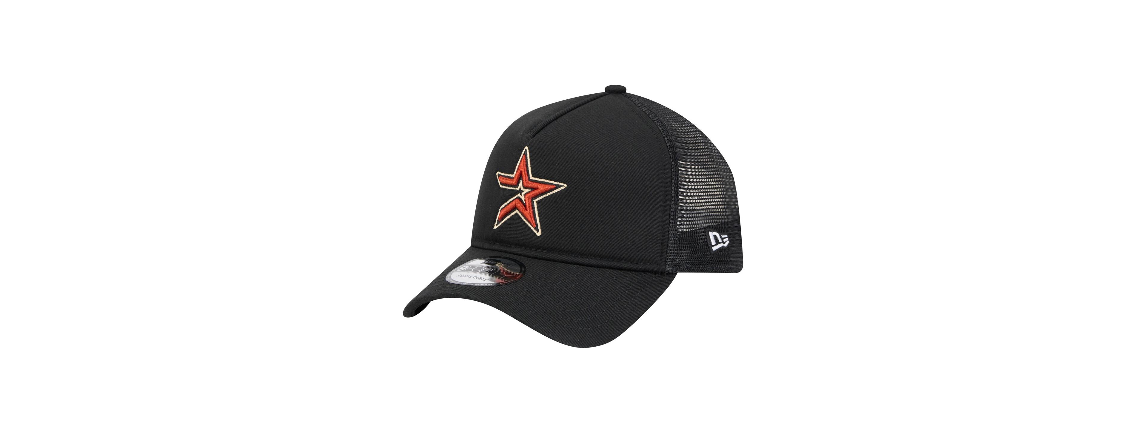 New Era Men's Black Houston Astros 9FORTY A-Frame Trucker Adjustable Hat