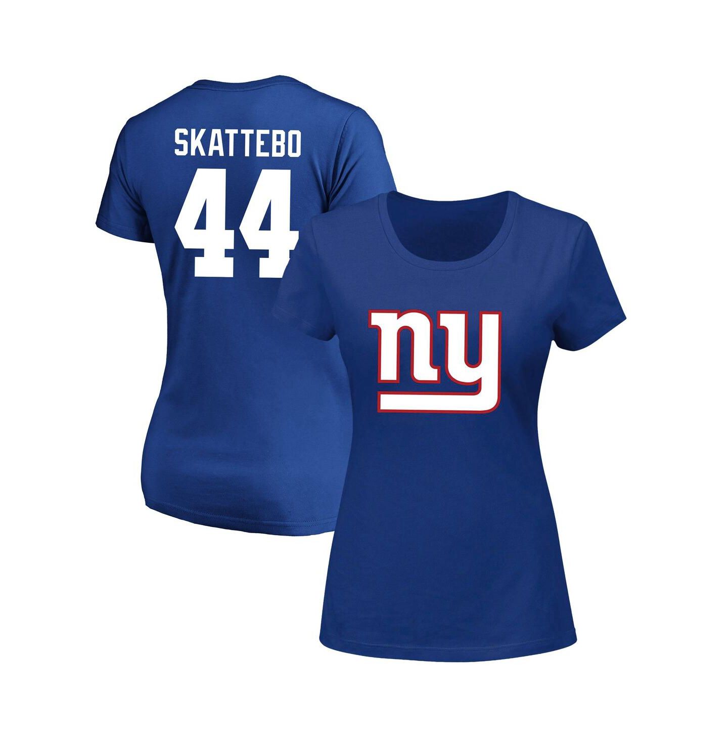 Женская футболка Fanatics Cam Skattebo Royal New York Giants Plus Size Name & Number Scoop Neck — фото 1
