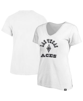 '47 Brand - Women's White Las Vegas Aces Logo Lockup Plus Size V-Neck T-Shirt