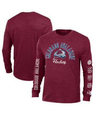 Champion - Men's Burgundy Colorado Avalanche Multi-Logo Tri-Blend Long Sleeve T-Shirt