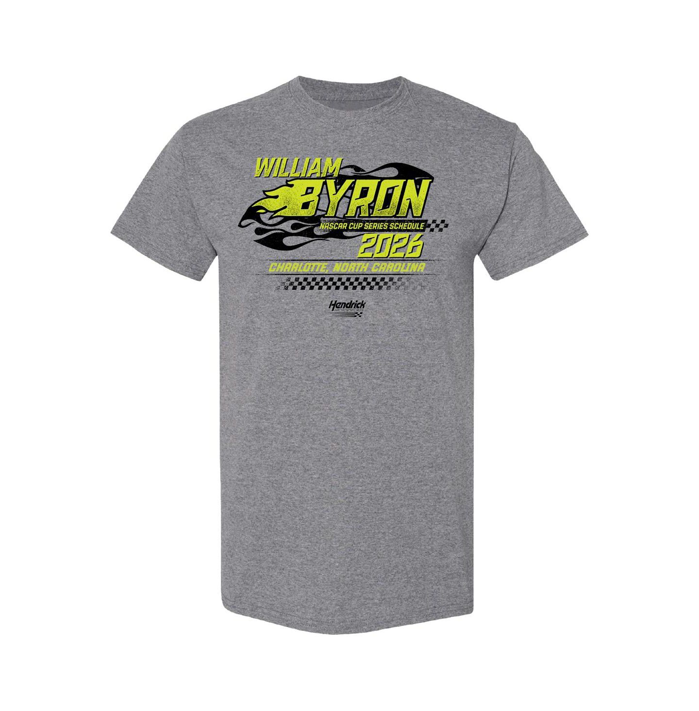 Мужская футболка Hendrick Motorsports Team Collection Heather Charcoal William Byron 2026 NASCAR Schedule — фото 3