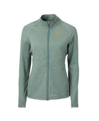 Women's Heather Green Notre Dame Fighting Irish Alumni Adapt Eco Knit Heather Full-Zip Jacket