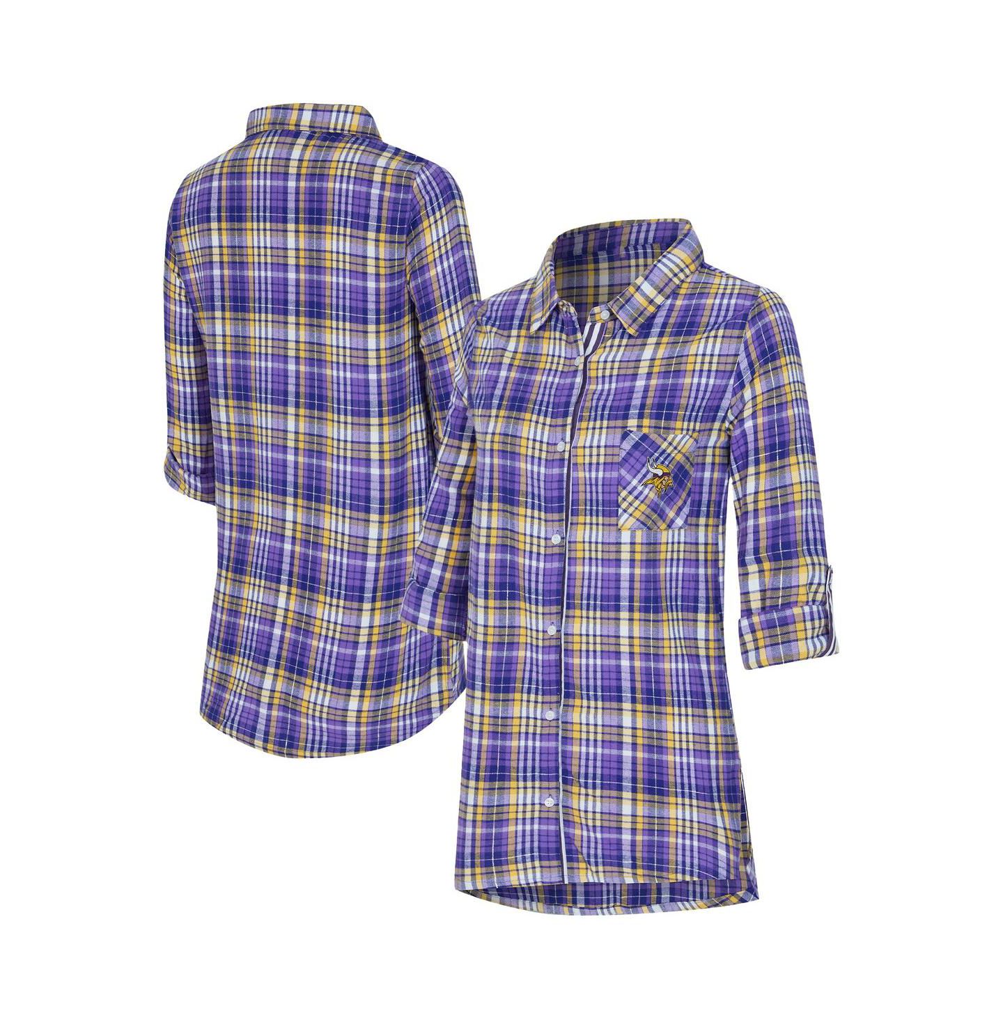 Женская ночная рубашка Concepts Sport Minnesota Vikings Laney в клетку, Purple — фото 1