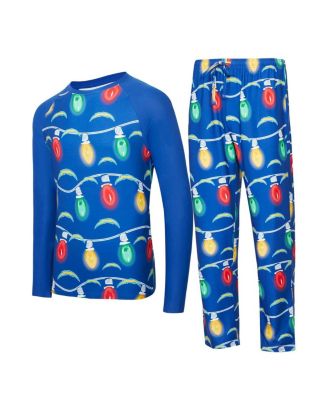 Concepts Sport - Men's Royal Los Angeles Chargers Garland Knit Raglan Long Sleeve Top and Pants Set