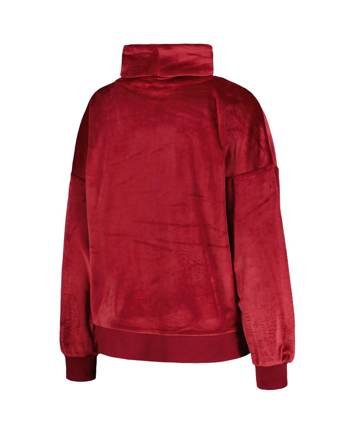 Dkny Women's Sport Cardinal Arizona Cardinals Deliliah Rhinestone Funnel Neck Pullover Sweatshirt In Red