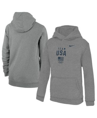 Nike - Big Boys and Girls Gray Team USA Primary Club Fleece Hoodie