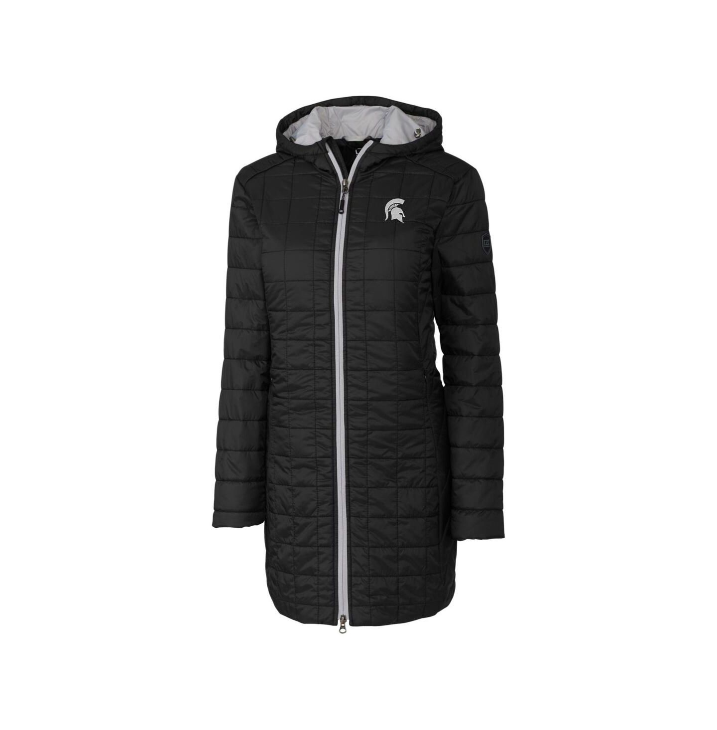 Женская куртка Cutter & Buck Black Michigan State Spartans Rainier PrimaLoft Eco Hooded — фото 3
