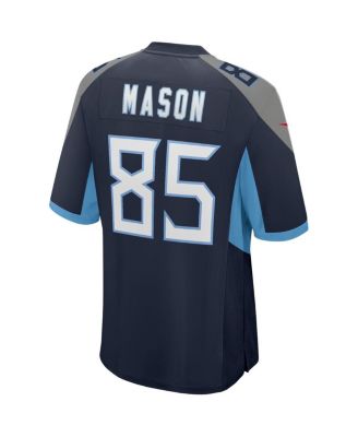 Men's Derrick Mason Navy Tennessee Titans Game Retired Player Jersey