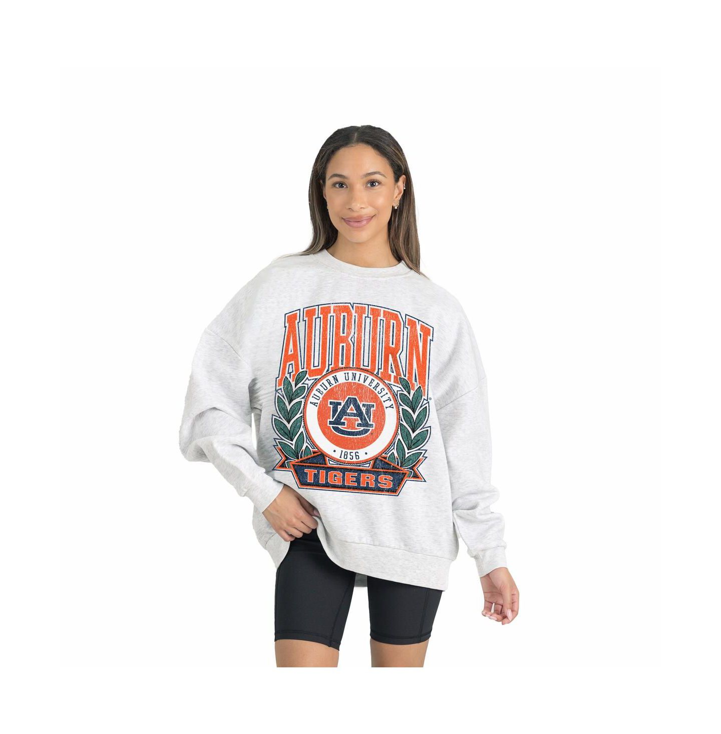 Женская толстовка Gameday Couture Gray Auburn Tigers Premium Fleece Drop Shoulder Oversized Pullover — фото 1