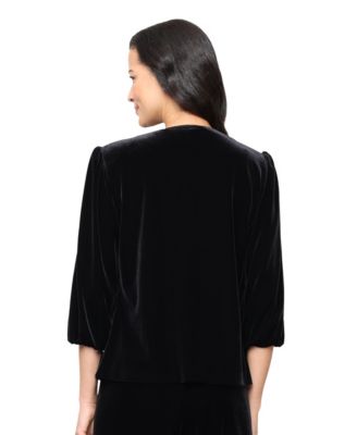 Women's Stretch Velvet Tank Top and Jacket Twinset