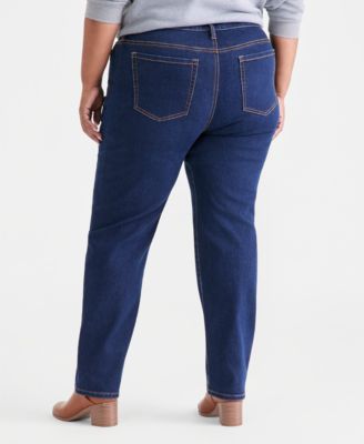 Style & Co Plus Size High-Rise Straight-Leg Jeans, Exclusively at Macy's