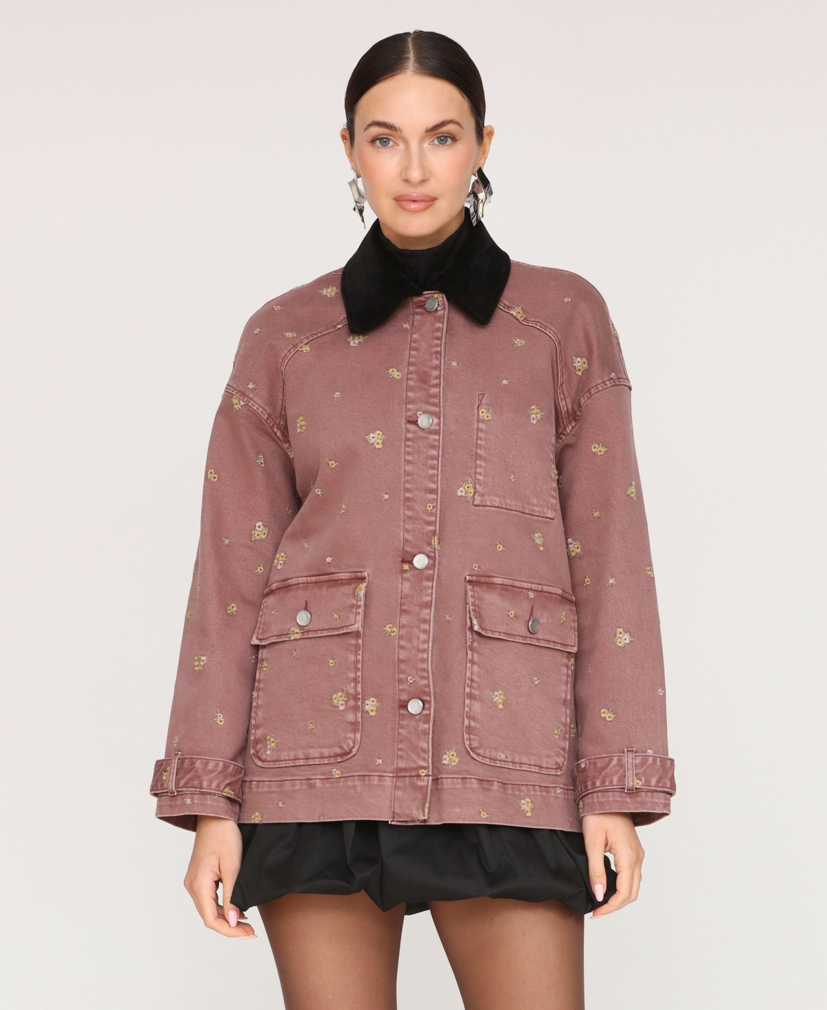 Avec Les Filles Women's Spread Collar Barn Jacket