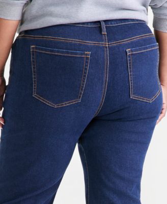 Style & Co Plus Size High-Rise Straight-Leg Jeans, Exclusively at Macy's