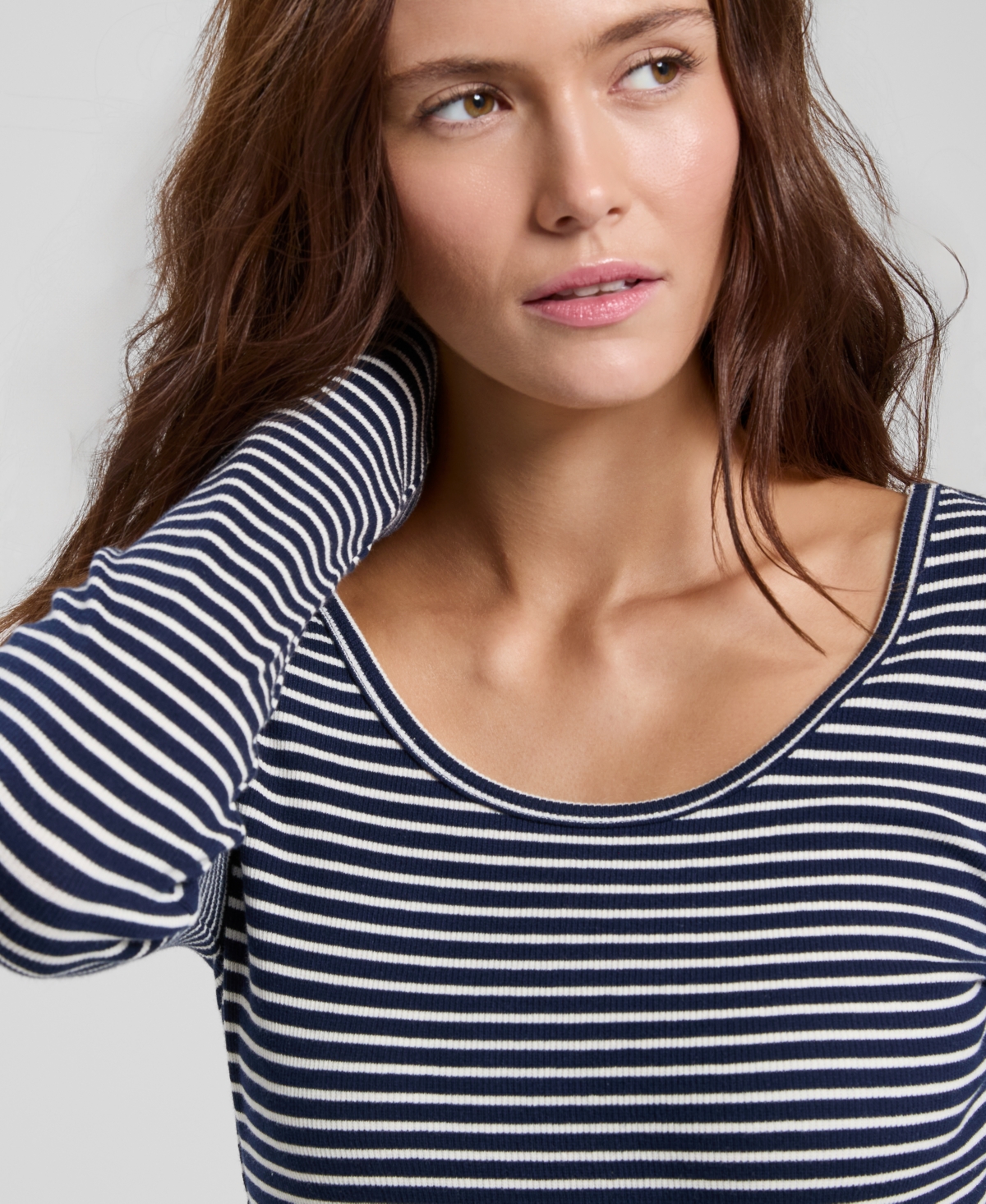 And Now This Women's Striped Double-Scoop Top, Macy's Exclusive