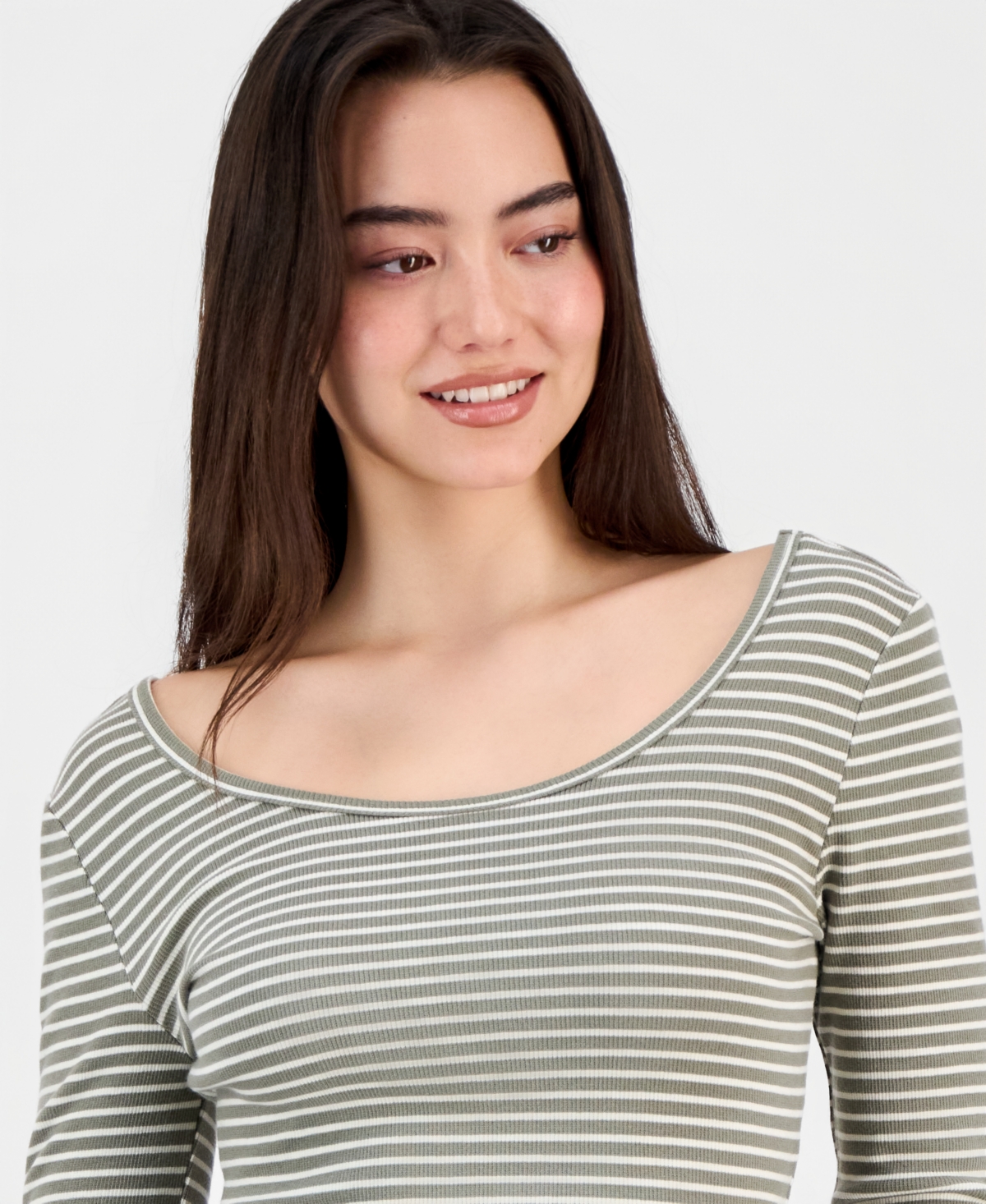 And Now This Women's Striped Double-Scoop Top, Macy's Exclusive