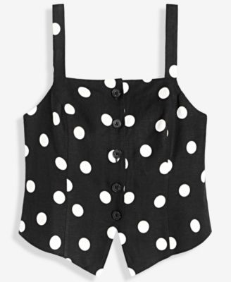 Women's Polka Dot Button-Front Tank, Macy's Exclusive