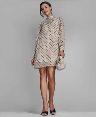 Women's Organza Mock Neck Two-Piece Shift Dress