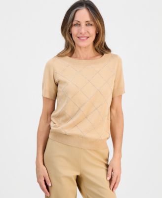 Petite Embellished Boat Neck Sweater