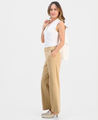 Petite Mid-Rise Pull-On Wide-Leg Pants, Macy's Exclusive 