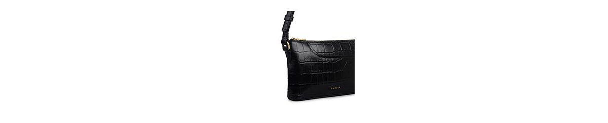 Radley London Pockets Faux Croc Mini Zip Top Shoulder Bag In Black