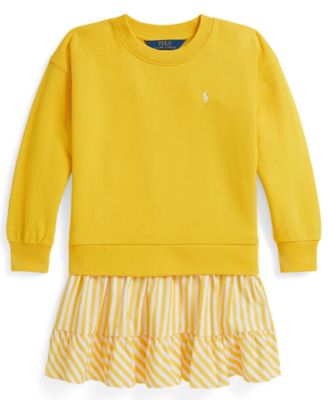 Polo Ralph Lauren - Girls 2T-6X Striped Skirt Loop Back Fleece Dress