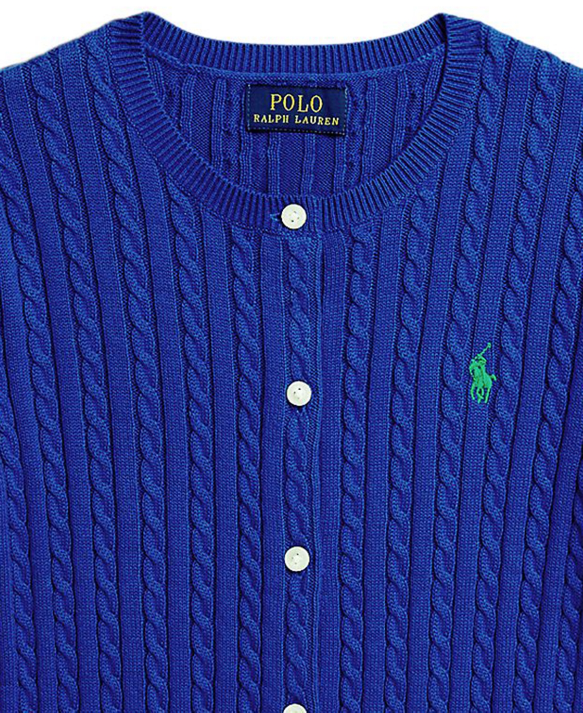 Polo Ralph Lauren Girls 7-16 Mini-Cable Long-Sleeve Cardigan Sweater