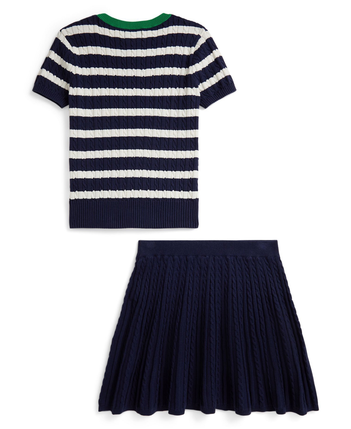 Polo Ralph Lauren Girls 7-16 Striped Sweater and Skirt, 2-Piece Set