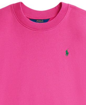 Girls' 7-16 Striped Skirt Loopback Fleece Long-Sleeve Dress