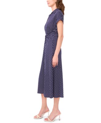 Women's Polka-Dot Midi Dress