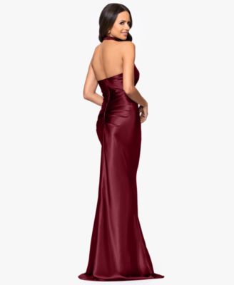 Women's Cowl Halter Neck Charmeuse Long Dress